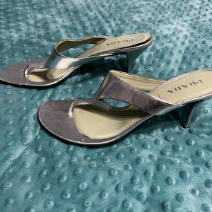 EUC Prada shoes silver heels EU 40